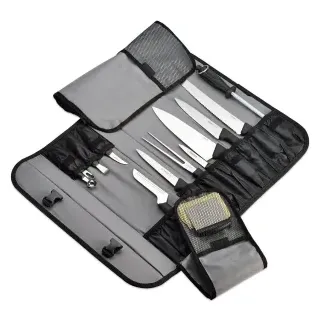 Giesser Messertasche, schwarz, Alle wichtigen Messer und Werkzeuge enthalten, 13-teiliges Set