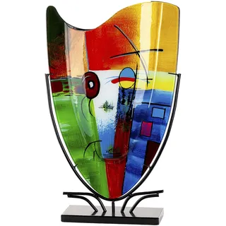 Dekovase GILDE "Bodenvase rechteckig Milano mehrfarbig H. 57 cm", mehrfarbig, B:35cm H:57cm T:10,5cm, Glas, Vasen, Dekovase