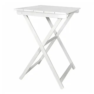 Aranaz Flexi-Tisch mit Lamellen, faltbar und tragbar, für den Außenbereich, ideal für Balkon, Garten, Terrasse, Camping, Patio, Picknick und Veranstaltungen, Mehrzweck, Holz, weiß, 50 x 70 x 76 cm