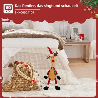 SHX Weihnachtsfigur »Singendes und schaukelndes Rentier« Bewegung, lebhafte Musik, Schallsensor, bunt