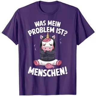 Lustiger Spruch Einhorn Ich Hasse Menschen Sarkasmus T-Shirt