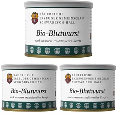 Bäuerliche Erzeugergemeinschaft Schwäbisch Hall Bio Blutwurst, 200 g (Packung mit 3)