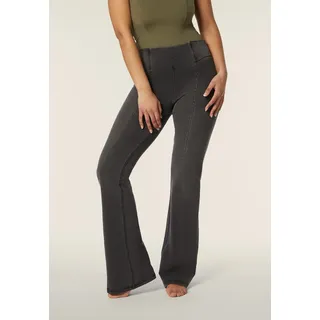 Freddy Leggings "NOW FLARE YOGA" mit Lifting & Shaping Effekt, medium gray denim – seams on tone