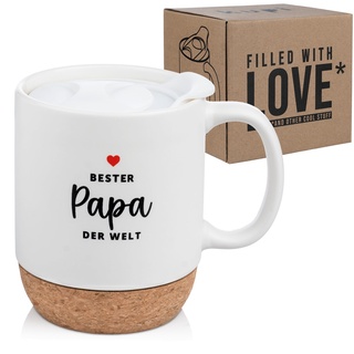 kupi Geschenke für Papa Geschenk | Bester Papa Geschenke Kaffeetasse | Geburtstagsgeschenk Papa Tasse mit Spruch | 350ml Teetasse mit Deckel