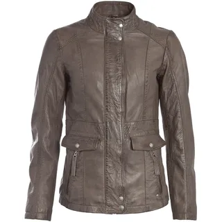 Langjacke MUSTANG "Lederjacke Jasmin", Damen, Gr. XS, braun, Obermaterial: 100% Schafsleder sheepskin. Futter: 100% Polyester PES., Jacken Langjacke