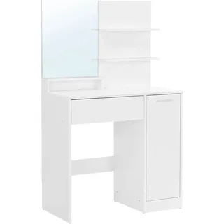 Vasagle Schminktisch mit Spiegel 40 cm x 80 cm x 132 cm Weiß
