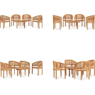 vidaXL 5 tlg. Garten Lounge Set Massivholz Teak - Garten-Lounge-Set - Garten-Lounge-Sets - Holz-Lounge-Set - Holz-Lounge-Sets - Braun