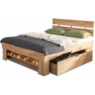 Home Affaire Stauraumbett »Triest« aus FSC®-zertifizierter massive Buche, beige