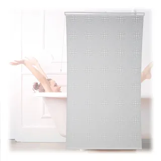 Relaxdays Duschrollo, semitransparenter Badvorhang, Badewanne u. Dusche, 140x240cm, wasserabweisend, Deckenmontage, weiß