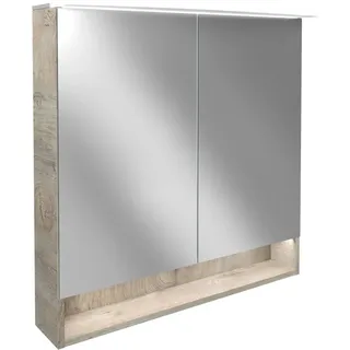 Fackelmann Spiegelschrank B.Style Eiche Natur 80 cm mit Softclose Türen