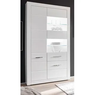 furn.design Vitrine 100 x 35 x 198 cm Weiß