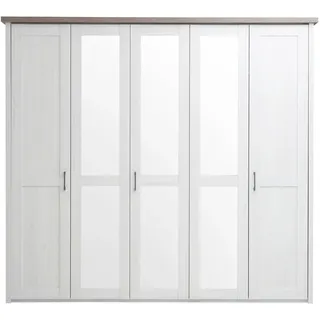 Sconto Drehtürenschrank LUCA 241 x 212 x 62 cm Pinie Weiß/Trüffel