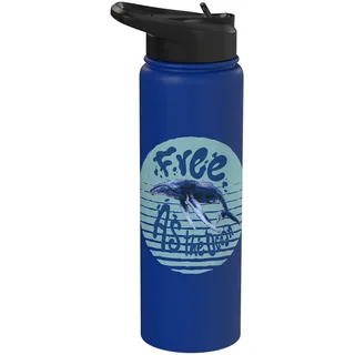 Wale im Ozean Schützt unser Meer Sauber halten kein Plastik Stainless Steel Insulated Water Bottle