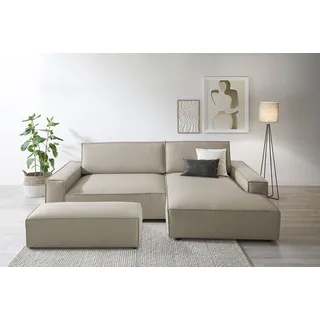 OTTO home Eckcouch Cord 2-Sitzer hellbraun