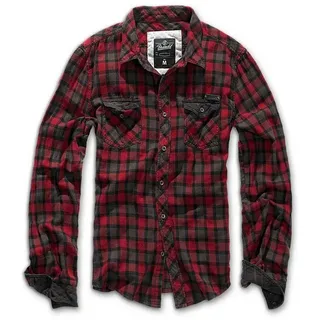 Brandit Textil Check Duncan Langarmhemd Red / Brown L