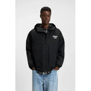 HUGO Blue Outdoorjacke »Bod« mit Kapuze regular fit, mit Kapuze, schwarz
