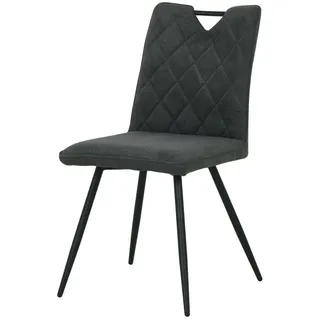 HowHomely Wohnzimmerstuhl Esszimmerstuhl gepolsterter Stuhl dunkelgrau modern