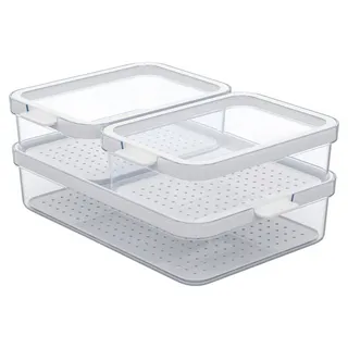 Rotho Frischhaltedose transparent 28,4 x 20 x 12 cm 2,6 l 3-teiliges Set