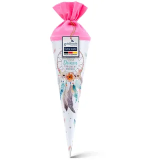 Goldbuch 93 205 35 cm, Schultüte für Mädchen, Zuckertüte mit Motiv Traumfänger, Geschenktüte aus Lackkarton mit Filzverschluss, zur Einschulung und Schulanfang