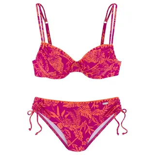 VENICE BEACH Bügel-Bikini Damen orange-pink bedruckt Gr.36 Cup D