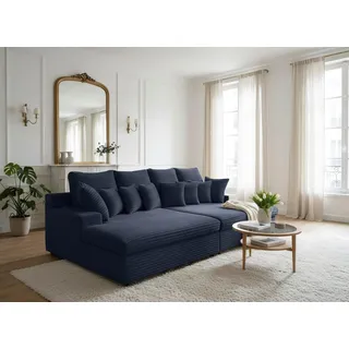 Bigsofa Couchgarnitur AROSA Megasofa in Stoff Tilia Blau - Blau