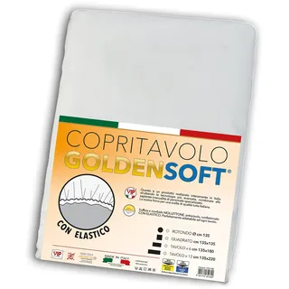 V.I.P. Very Important Pillow Molton Tischhusse Goldensoft weiß quadratisch 135 x 135 cm mit Gummizug