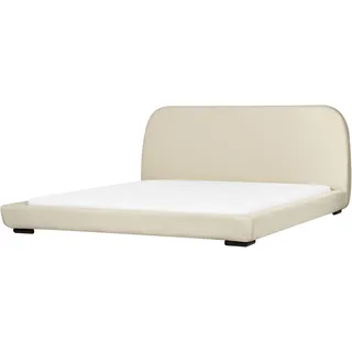 Beliani Polsterbett mit Lattenrost 180x200 cm Beige, Roisel - Creme , Textil , 180x200 cm , Schlafzimmer, Betten