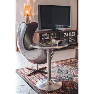 Tisch Cocktailtisch Vintage Beistell Couchtisch Aviator flugzeug Möbel Tische - Silber