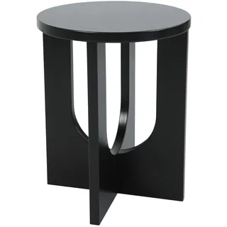 [en.casa] Beistelltisch Kysdajore , Schwarz , Holzwerkstoff , Rund , 40x50x40 cm , Wohnzimmer, Wohnzimmertische, Beistelltische
