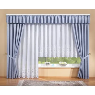 Stickereien Plauen Gardine »Alena« Kräuselband 1 Stk. tlg. veredelt mit echter Plauener Spitze Stickerei, weiß