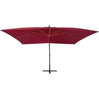 vidaXL Ampelschirm mit Holz-Mast 400x300 cm Bordeauxrot - Rot