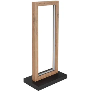 Globo Led-Tischleuchte , Opal, Dunkelbraun , Kunststoff, Holzwerkstoff , Holzoptik , 15x52.5x25 cm , Wippschalter , Lampen & Leuchten, Leuchtenserien