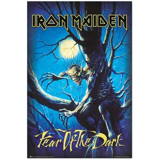 Grupo Erik Poster Iron Maiden Fear of the Dark Kunstdruck - Deko Wohnzimmer oder Deko Schlafzimmer - Deko Zimmer - Größe 61 x 91 - Offizielle Iron Maiden Fanartikel