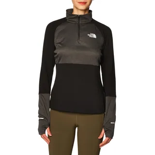 THE NORTH FACE Damen 1-4 Zip Run Fleece Pullover, tnfblk-asphaltgryltheathr, XS