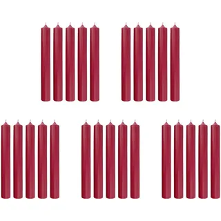 Butlers Stabkerze (25er Set) Rainbow , Bordeaux , Paraffin , 2.2x18x2.2 cm , Dekoration, Kerzen & Kerzenhalter
