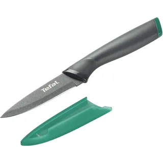 Tefal Schälmesser "Fresh Kitchen" 9 cm, Klingen aus rostfreiem Stahl, Titan-Versiegelung, Klingenschutz, grau, grün