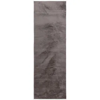 benuta Kunstfellteppich Furry Grau 80x300 cm , Kunststoff , Uni , Rechteckig , 80x300 cm , Oeko-Tex® Standard 100 , pflegeleicht , Teppiche und Böden, Teppiche, Schaffelle & Kuhfelle
