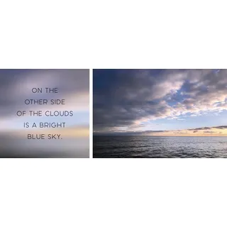 queence Leinwandbild »Blue Sky« Himmel   Himmelsbilder   Kunst   Meer   Meer Bilder   Modern   Schriftzug   Schriftzüge   Spa   Spa Bilder   Sprüche   Sprüche & Texte   Wolken Set, Premium-Leinwandstoff, Handarbeit aus Deutschland, Spruch, 2er Set, bunt