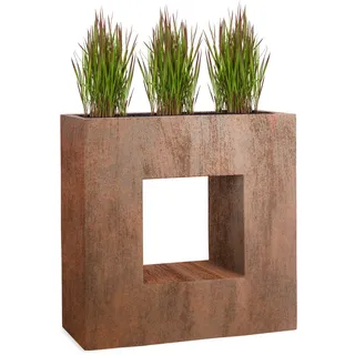 Pflanzwerk® Pflanzkübel Vista Rost Braun 66x66x28cm *Frostbeständiger Blumenkübel* *UV-Schutz* *Qualitätsware*