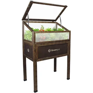 Greenspot Vintage Hochbeet mit Haube 80x45x120cm Palisanderbraun Dunkel