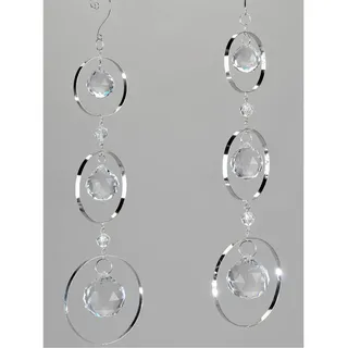 formano 2er Set Deko Hänger, Fensterdeko Balls Kugeln Silber L. 30cm Metall,für Hochzeit,