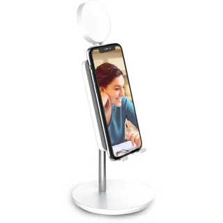 Digipower Shine Smartphone-Ständer mit 3" Ringlicht weiß 1er-Pack