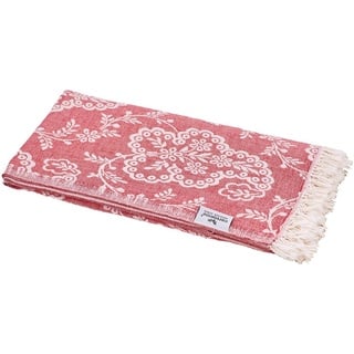 carenesse Jacquard Hamamtuch Paisley 90 x 175 cm rot I Edles Hamam Handtuch 100% saugfähige Baumwolle mit hochwertiger Webung I Pestemal/Fouta weich & zart I Leichtes Hamam Strandtuch kompakt