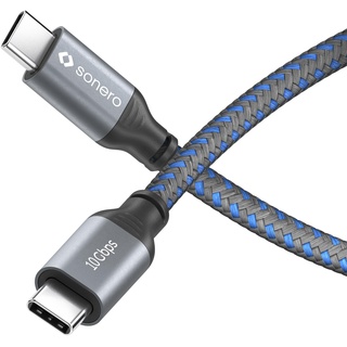 Sonero Sonero® SPC-U330-010 USB 3.2 Gen 2, (3.1 Gen 2), 10 GB/s Datenübertragung, 5A/20V/100W mit E-Marker Chip, grau/blau, 1,00 m