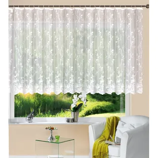 Gardinenbox Gardine Store Jacquard Mainz Kräuselband 145 x 450 cm Weiß/Transparent 1 St.