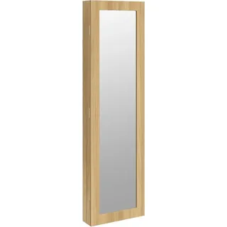 vidaXL Schmuckschrank mit Spiegel Wandmontage 30x8,5x106 cm - Braun