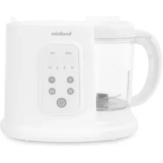 MINILAND BABY Miniland Chefy 6, Multifunktionale 6-in-1-Küchenmaschine für Babynahrung: Sterilisieren, Flaschen erwärmen, dämpfen, dampfgaren, mixen und auftauen.
