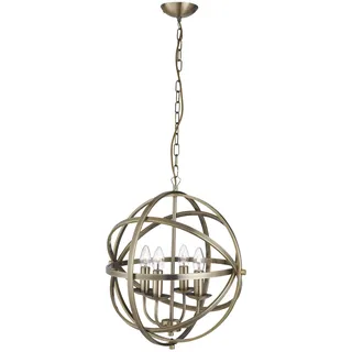 Kronleuchter Industrial-Nordic Orbita Stahl-Messing 4 Lichter E14 - Gold