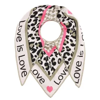 Zwillingsherz »Love is Love« Feinstrick, Schriftzug, Animal-Muster, wärmend