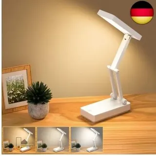 Suright LED Tischlampe Kabellos Akku Lampe,Faltbare Touch-Schreibtischlampe,Nachttischlampen,Dimmbare Tischleuchte mit 3 Lichtmodi,Aufladbare USB-Schreibtischleuchte für Schlafzimmer,Lesen,Lernen